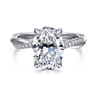 Campana - 14K White Gold Oval Diamond Engagement Ring - 0.16 ct