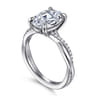Campana - 14K White Gold Oval Diamond Engagement Ring - 0.16 ct