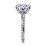 Campana - 14K White Gold Oval Diamond Engagement Ring - 0.16 ct