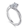 Campana - 14K White Gold Oval Diamond Engagement Ring - 0.14 ct