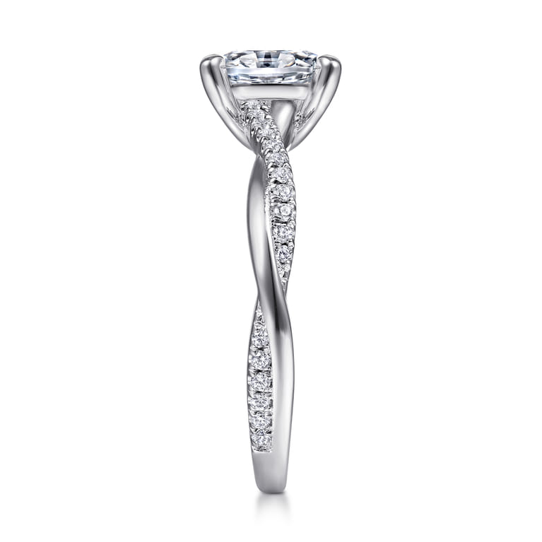 Campana - 14K White Gold Oval Diamond Engagement Ring - 0.14 ct - Shot 5