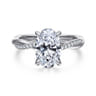 Campana - 14K White Gold Oval Diamond Engagement Ring - 0.16 ct