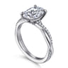 Campana - 14K White Gold Oval Diamond Engagement Ring - 0.16 ct