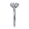 Campana - 14K White Gold Oval Diamond Engagement Ring - 0.16 ct