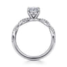 Josefina - 14K White Gold Twisted Oval Diamond Engagement Ring - 0.24 ct