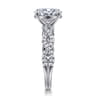 Josefina - 14K White Gold Twisted Oval Diamond Engagement Ring - 0.24 ct