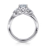 Deisha - 14K White Gold Twisted Oval Diamond Engagement Ring - 0.4 ct