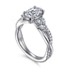 Deisha - 14K White Gold Twisted Oval Diamond Engagement Ring - 0.4 ct