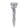 Deisha - 14K White Gold Twisted Oval Diamond Engagement Ring - 0.4 ct