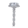 Sharon - 14K White Gold Oval Halo Twisted Diamond Engagement Ring - 0.57 ct