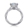 Daija - 14K White Gold Twisted Oval Diamond Engagement Ring - 0.09 ct