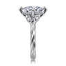 Daija - 14K White Gold Twisted Oval Diamond Engagement Ring - 0.09 ct