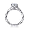 Daija - 14K White Gold Twisted Oval Diamond Engagement Ring - 0.09 ct