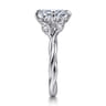 Daija - 14K White Gold Twisted Oval Diamond Engagement Ring - 0.09 ct