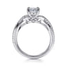 Gina - 14K White Gold Twisted Oval Diamond Engagement Ring - 0.2 ct