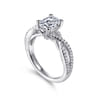 Gina - 14K White Gold Twisted Oval Diamond Engagement Ring - 0.2 ct