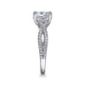 Gina - 14K White Gold Twisted Oval Diamond Engagement Ring - 0.2 ct