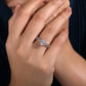 Gina - 14K White Gold Twisted Oval Diamond Engagement Ring - 0.2 ct