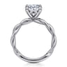 Emersin - 14K White Gold Twisted Oval Diamond Engagement Ring