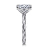 Emersin - 14K White Gold Twisted Oval Diamond Engagement Ring