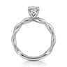 Emersin - 14K White Gold Twisted Oval Diamond Engagement Ring