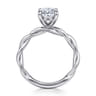 Emersin - 14K White Gold Twisted Oval Diamond Engagement Ring