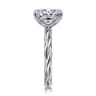 Emersin - 14K White Gold Twisted Oval Diamond Engagement Ring