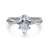 Campana - 14K White Gold Pear ShapeTwisted Diamond Engagement Ring - 0.16 ct