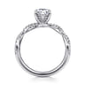 Josefina - 14K White Gold Twisted Pear Shape Diamond Engagement Ring - 0.24 ct