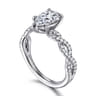 Josefina - 14K White Gold Twisted Pear Shape Diamond Engagement Ring - 0.24 ct