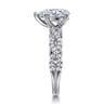 Josefina - 14K White Gold Twisted Pear Shape Diamond Engagement Ring - 0.24 ct