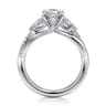 Deisha - 14K White Gold Twisted Pear Shape Diamond Engagement Ring - 0.4 ct