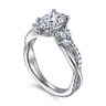 Deisha - 14K White Gold Twisted Pear Shape Diamond Engagement Ring - 0.4 ct