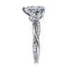 Deisha - 14K White Gold Twisted Pear Shape Diamond Engagement Ring - 0.4 ct