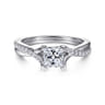 Leigh - 14K White Gold Princess Cut Diamond Engagement Ring - 0.15 ct