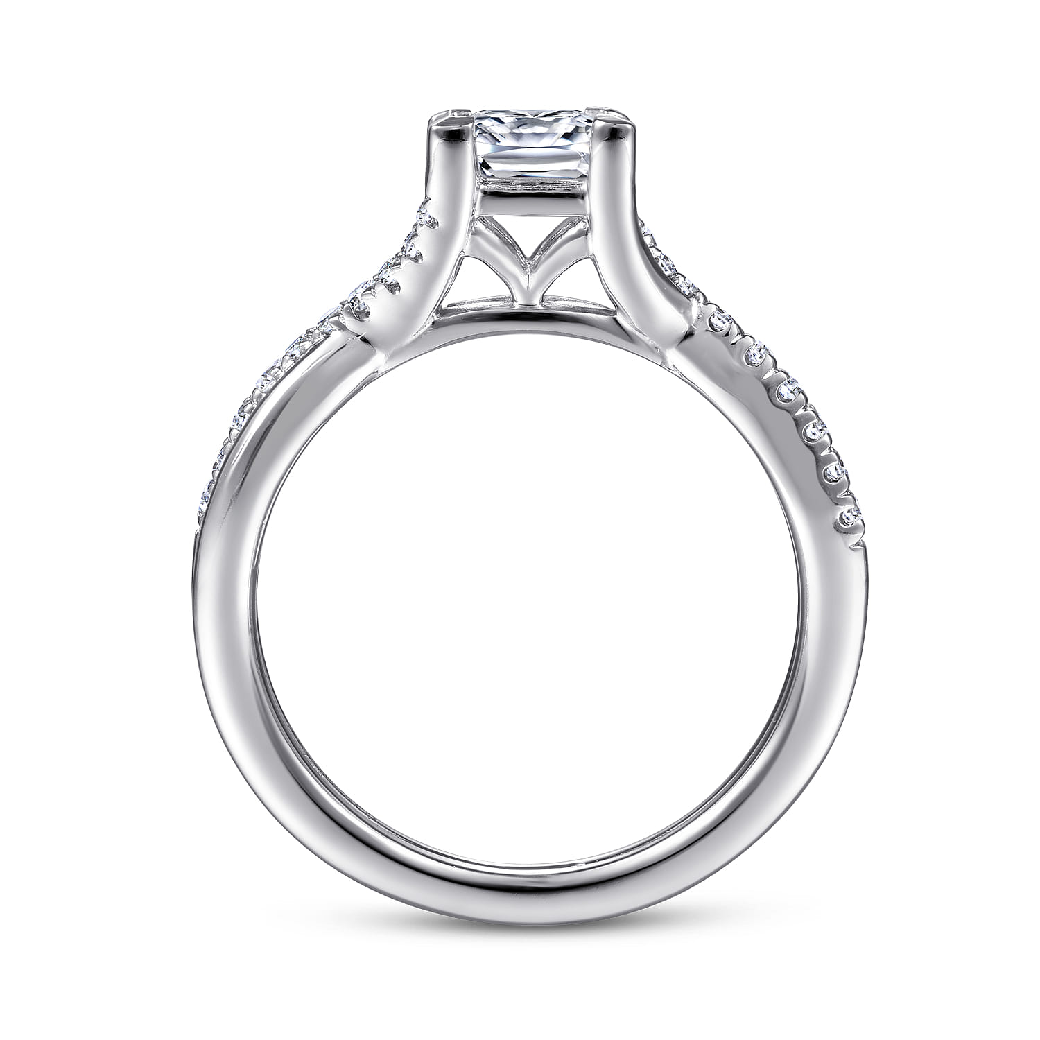 Leigh - 14K White Gold Princess Cut Diamond Engagement Ring - 0.15 ct - Shot 2
