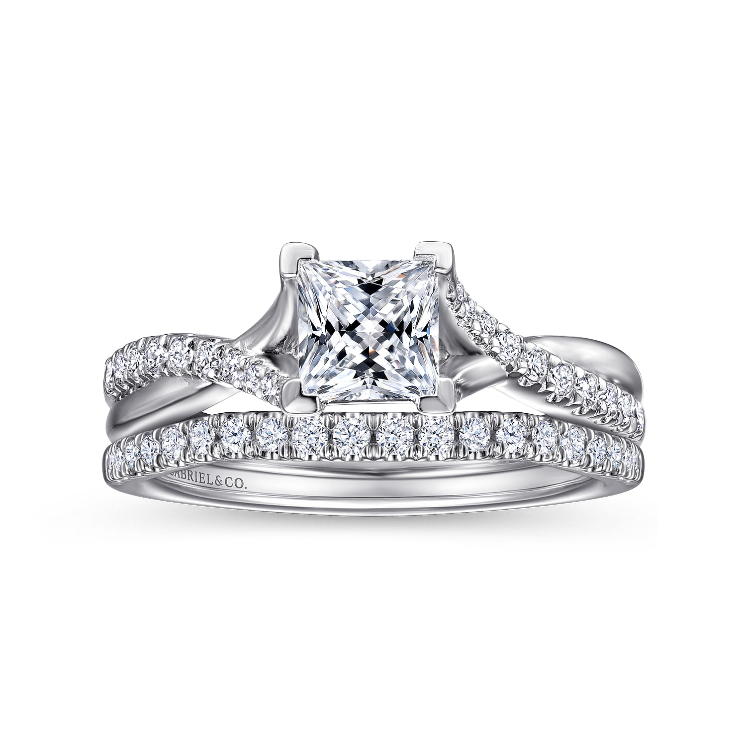 Leigh - 14K White Gold Princess Cut Diamond Engagement Ring - 0.15 ct - Shot 4