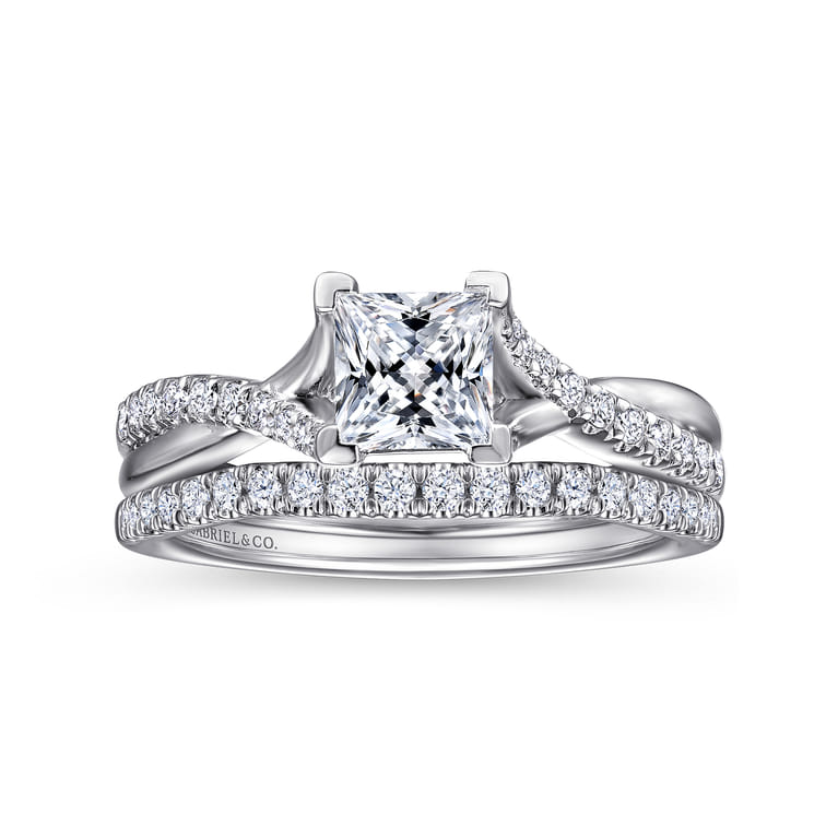 Leigh - 14K White Gold Princess Cut Diamond Engagement Ring - 0.15 ct - Shot 4