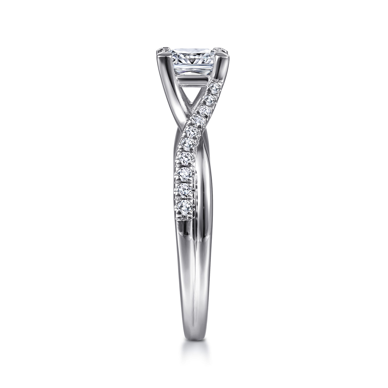 Leigh - 14K White Gold Princess Cut Diamond Engagement Ring - 0.15 ct - Shot 5