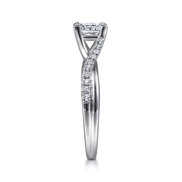 Leigh - 14K White Gold Princess Cut Diamond Engagement Ring - 0.15 ct - Shot 5