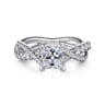 Sandrine - 14K White Gold Princess Cut Diamond Twisted Engagement Ring - 0.35 ct