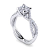 Sandrine - 14K White Gold Princess Cut Diamond Twisted Engagement Ring - 0.35 ct