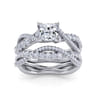 Sandrine - 14K White Gold Princess Cut Diamond Twisted Engagement Ring - 0.35 ct