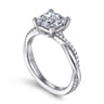 Campana - 14K White Gold Princess Cut Twisted Diamond Engagement Ring - 0.16 ct
