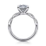 Josefina - 14K White Gold Twisted Princess Cut Diamond Engagement Ring - 0.24 ct