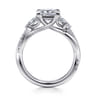 Deisha - 14K White Gold Twisted Princess Cut Diamond Engagement Ring - 0.4 ct