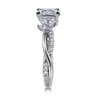 Deisha - 14K White Gold Twisted Princess Cut Diamond Engagement Ring - 0.4 ct