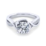 Bailey - 14K White Gold Twisted Round Diamond Engagement Ring - 0.1 ct
