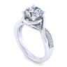 Bailey - 14K White Gold Twisted Round Diamond Engagement Ring - 0.1 ct