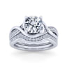 Bailey - 14K White Gold Twisted Round Diamond Engagement Ring - 0.1 ct